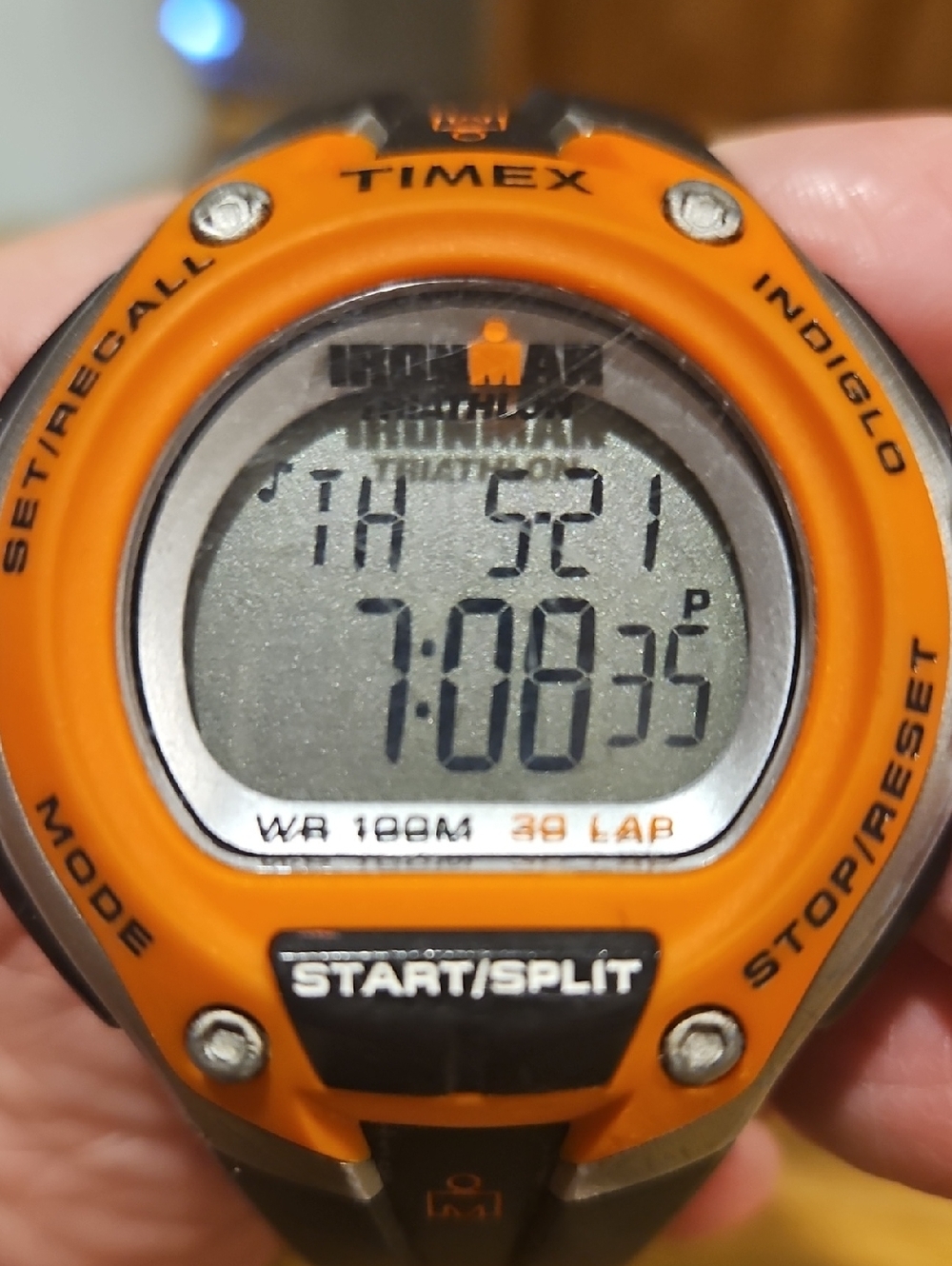 Timex Orange Digital Sport Watch with Start/Split Button